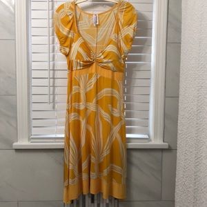 Yellow and white dress